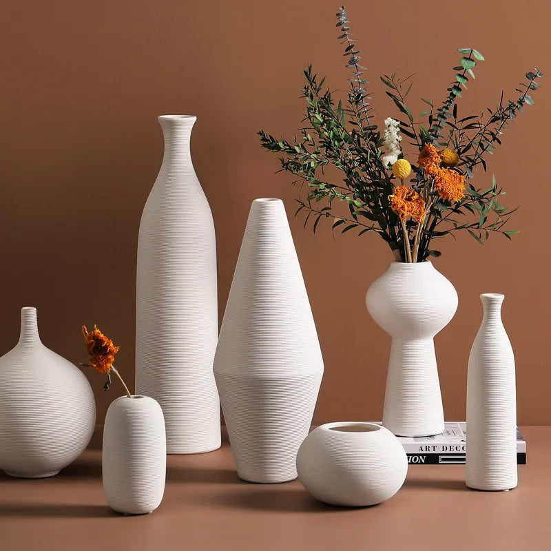 Minimalistic White Ceramic Vase
