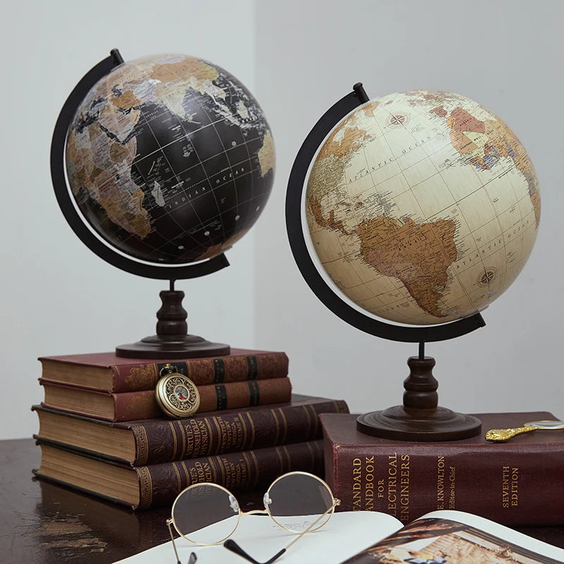 Vintage Wooden World Globe